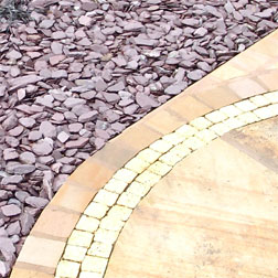 patio edged with indian setts